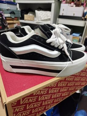 Vans Black & White Old Skool Platform Sneakers